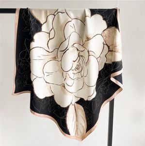 90x90 cm retro designer Bloemprint Bloemen Silk SCRAP Hoofdband voor vrouwen Mode Lange Handgreep Sjaals Paris Schouder Tote Bagage Lintkop Wraps 20 Style