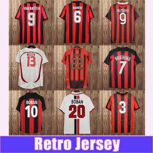 91 92 Van Basten Retro Mens Soccer Jerseys Maldini Shevchenko Boban Rui Costa Kaka Nesta Inzaghi Home Away 3rd Football Shirt