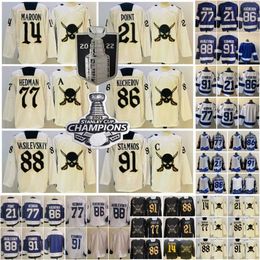 91 Steven Stamkos hockeyshirts 86 Nikita Kucherov 77 Victor Hedman 88 Andrei Vasilevskiy 21 Brayden Point 14 Pat Maroon 2023 New Reverse Retro Stadium Series