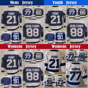 91 Steven Staos 88 Andrei Vasilevskiy Jersey Custom Tampa Bay Lighing Nikita Kucherov Brayden Point Victor Hedman Pat Marroon Brandon Hagel Nicholas Paul