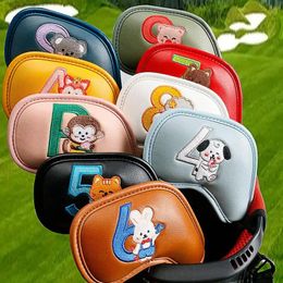 910pcs Portable PU Golf Club Iron Head Covers Protector Golfs Cover Cover Accessoires Golf Putter Putter Golf HeadCover 240416