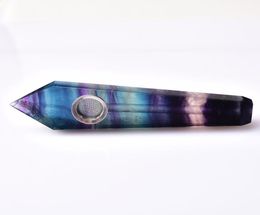 911 cm naturel coloré fluorite sculpture bâton tuyau cadeau Reiki pierre minérale guérison Quartz cristal tuyaux pour fumer énergie Medi5647198