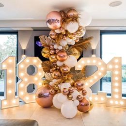 Caja de llenado de globos gigantes de 915 cm con luces 1er número de cumpleaños 40 50 60 Decoración de bodas de marco Baby Shower 240510