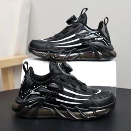 919 Chaussures extérieures Kid Walking Sneakers Sport pour 5-16 ans Boys Fashion Breathable Enfants Comfort Black Running Casual 5 Comt
