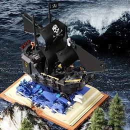 919pcs Creative Black Pearl Caribbean Pirates Ship Building Boat Boat Assemble Briciks Toy Cadeaux pour enfants