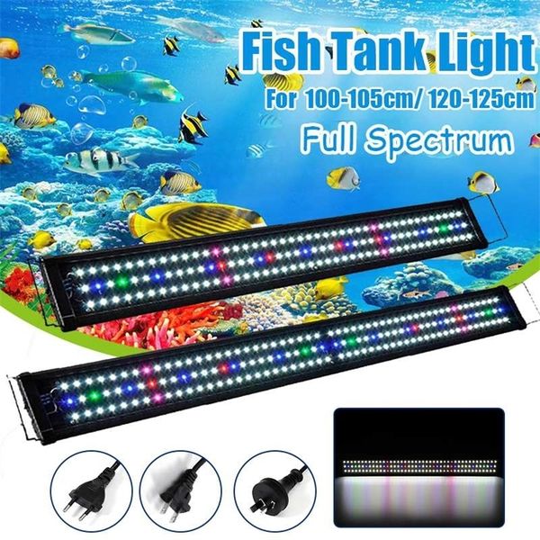 91CM 23W Éclairage LED pour aquarium 100-105cm Lumière de réservoir de poisson avec supports extensibles 129 LED Lampe à spectre complet AC100-240V Y200922