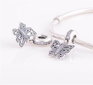 925 Ale Bracelets Pandora Silver Silver Perles Bijoux Butterfly Sangle Perle Crystal Perle Charme Fit European Charm Bracelet F8546161