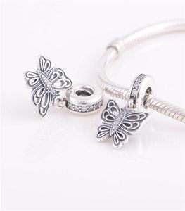 925 Ale Bracelets Pandora Silver Silver Perles Bijoux Butterfly Sangle Crystal Crystal Bead Charm Fit European Charm Bracelet F8160485