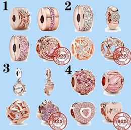 925 perles de charme accessoires fit pandora charms bijoux New Rose Gold Openwork Woven Infinity Bead