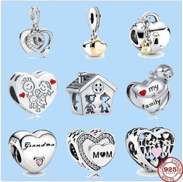 925 Charme kralen accessoires passen pandora charmes sieraden groothandel Europeaan Ik hou van mijn familie moeder oma lock hart diy