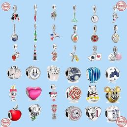 925 Charme kralen accessoires passen Pandora Charms Sieraden Mermaid Princess Dress Castle Apple Drop Pendant Bead