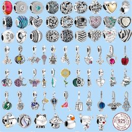 925 perles de charme accessoires fit pandora bijoux à breloques fleur pomme pendentif mode famille amour ensemble de breloques pendentif bricolage fin