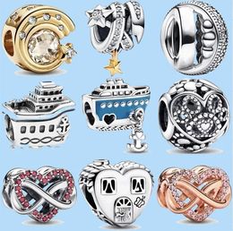 925 Charme kralen accessoires passen Pandora Charms Sieraden Sparkling Shooting Star Family Infinity Heart Cruise Ship