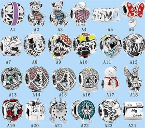 925 Charme kralen accessoires passen Pandora Charms Sieraden Love Alarm Clock Bracelet Beads DIY