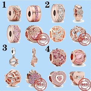 925 perles de charme accessoires fit bijoux à breloques pandora Vente en gros New Rose Gold Openwork Woven Infinity Bead