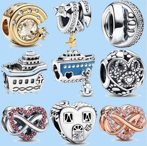 925 perles de charme accessoires fit pandora charms bijoux Sparkling Shooting Star Family Infinity Heart Cruise Ship