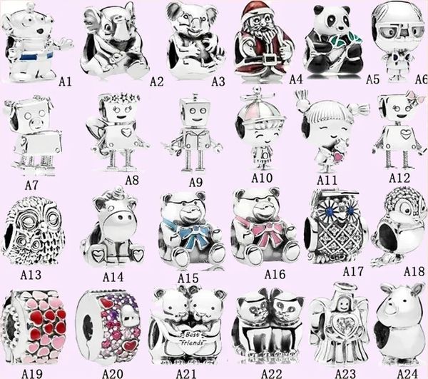 925 perles de charme accessoires fit pandora charms bijoux Garçon Fille Animal Robot Panda Perlé