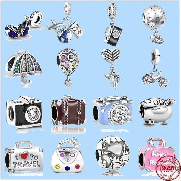 925 perles de charme accessoires fit pandora charms bijoux Femmes Perles Haute Qualité Bijoux Cadeau En Gros Avion Sac Caméra Vélo Bouteille D'eau