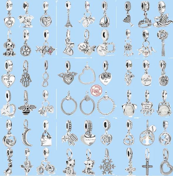 925 perles de charme accessoires fit pandora bijoux à breloques mode chaude coeur ami chat chien je t'aime pendentif perle