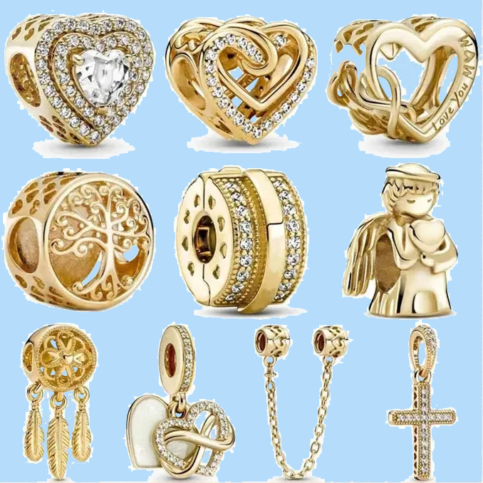 925 charmpärlor tillbehör passar pandora charms smycken smycken gåva grossist kors entwined hjärtan pärlor andlig drömfångare