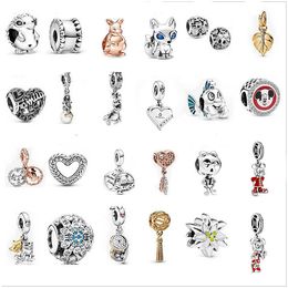 925 moda Pandora plata esterlina encanto cuenta corazón DIY atrapasueños cuentas pulsera Accesorios