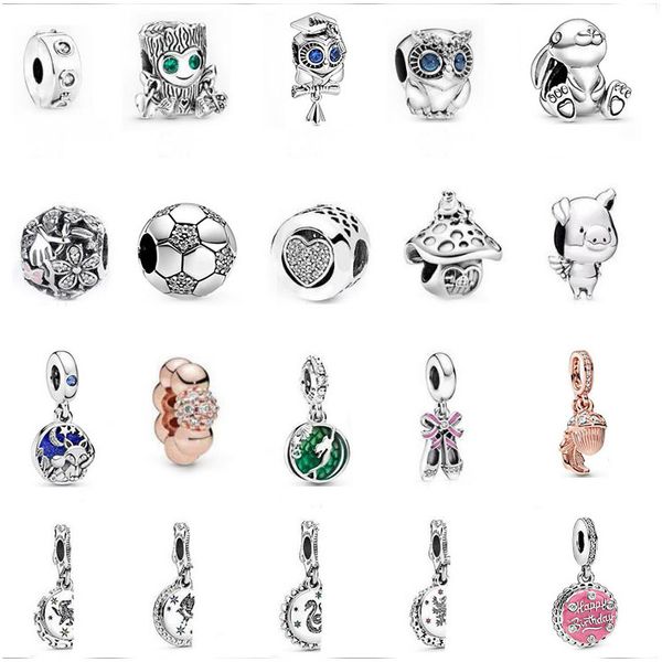 925 à la mode Pandora Sterling Silver Charm Hibou Perles DIY Sirène Perles Bracelet Accessoires