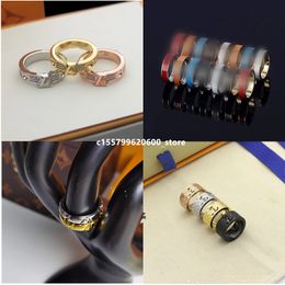 925 multicolore or argent cuivre poudre noir designers luxueux doré marque lettre anneau hommes et femmes mode métal anneau bijoux taille américaine cadeau de fiançailles