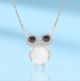 925 Owl Animal Necklace Vrouwelijke Simple Fashion Blijf schattig en speels Herfst en Winter Nieuwe Sleutelbeen Ketting Q0531