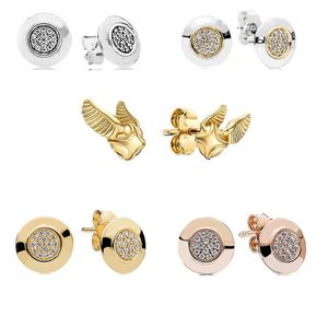 925 pond zilveren nieuwe mode charme kleur-gescheiden micro-standaard oorbellen mode veelzijdige ronde ronde oorbellen groothandel