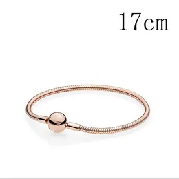 925 libras de plata Nuevo encanto de moda para Pandora El nuevo producto lanzó la pulsera de oro rosa con cuentas de cadena de hueso de serpiente
