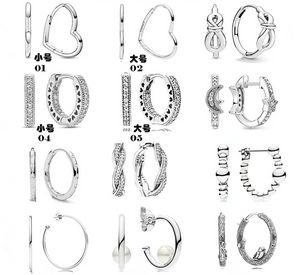 925 livres en argent nouveau charme de mode pour Pandora 2023 crochet d'oreille croissant et étoile brillante boucles d'oreilles asymétriques en forme de coeur boucles d'oreilles étoile et lune