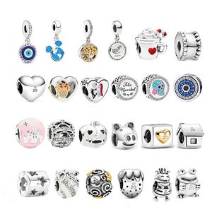 925 Pounds Silver New Fashion Charm Perles rondes originales, New Animal Cute and Fun Beaded Pendant, Bracelet Pandora compatible, Perles