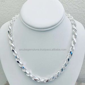 925 touw Sterling zilveren ketting 18 inch tot 26 en 6 mm 9 mm ketting gepolijst anti aanslag niet voor mannen-vrouwen