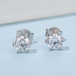 925 Argent 0 5 carat D Couleur Moissanite Boucles D'oreilles Brillant Coupe Ronde Moissanite Diamant Boucles D'oreilles pour Femmes Classique Bijoux CX235v