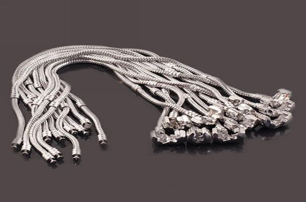 925 argent 10pcslot serpent chaîne fermoir de sécurité européen bracelet fin ajustement bricolage bracelets de charme bracelets bijoux pour femmes hommes cadeau9663481