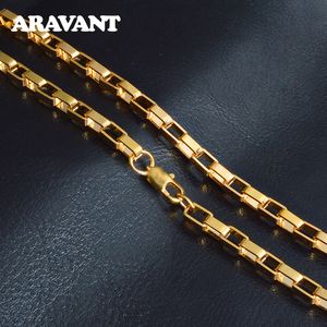 925 zilver 4mm 18k gouden ketting grote doos kettingen voor mannen vrouwen mode-sieraden accessoires