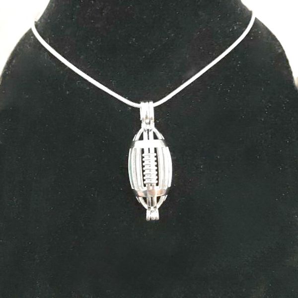 Cage de médaillon de football américain en argent 925, peut contenir des perles de 9 mm, pendentif de rugby en argent sterling, raccord pour collier à faire soi-même, bijoux, breloques