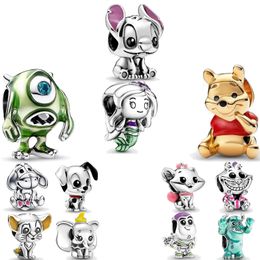 925 Silver Animal Mouse Little Bear Wei Stitching Charm Beads Originele sieraden Geschikt voor Pan armbanden Damesjuwelen Geschenken Gratis verzending