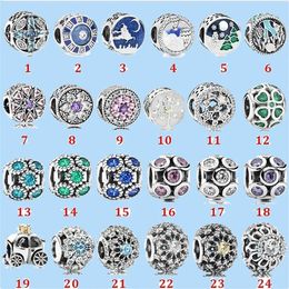 925 Silberperlen Charms passend für Pandora Charm Blue Clover Magic Flying Carpet Journey Beads Beads Love Heart Blue