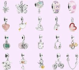 925 perles en argent breloques fit pandora charme amour Bracelet porte-bonheur amulette pendentif nouvelle diapositive Bracelets perles bijoux chaîne