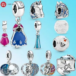 925 zilveren kralen bedels passen pandora bedel Winter Prinses Jurk Dangle bedel set Hanger DIY Fine Bead Sieraden