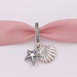 925 Cuentas de plata Tropical Starfish Sea Shell Colgante Charm Charms Se adapta al estilo europeo de Pandora Pulseras de joyería Collar 792076CZF AnnaJewel