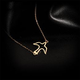 925 zilveren vogel hangers ketting boho sieraden minimalism chocker kolye vintage collier bijoux femme gouden ketting voor vrouwen q0531