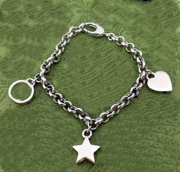 Pulsera de plata 925, elegante, informal, simple y de alto grado, estrella de cinco puntas, pulseras de acero de titanio para parejas, hombres, mujeres, regalos de joyería de boda para el día de San Valentín