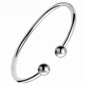 Brazaletes de plata de ley 925, pulseras para mujer, brazalete abierto, brazalete ajustable, joyería de moda