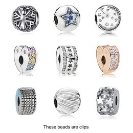 925 Argent Charme Perles Dangle Alliage Amour Étoile Fleur Clip Bouchon Perle Fit Pandora Charmes Bracelet DIY Bijoux Accessoires