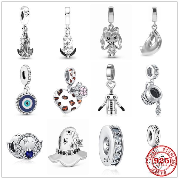 925 argent perles breloque balancent tasse à café chapeau magique oeil du diable perle Fit Pandora bracelet à breloques bijoux à bricoler soi-même accessoires