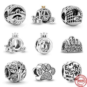 925 zilveren charmarme kralen kroon o pompoenauto poot kralen fit pandora charmes armband DIY sieraden accessoires