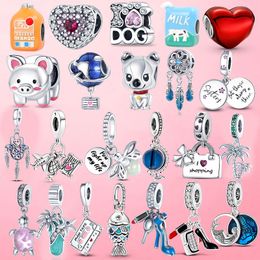 925 Granos del encanto de plata cuelgan el árbol genealógico Estrella Luna Granos Corazón Hamsa Fátima Grano de la mano Fit Pandora Charms Pulsera DIY Accesorios de la joyería