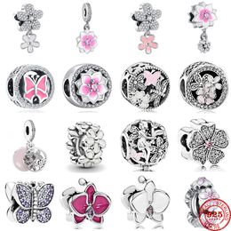 925 argent perles breloque balancent fleur fleur fée papillon perle ajustement Pandora bracelet à breloques bijoux à bricoler soi-même accessoires